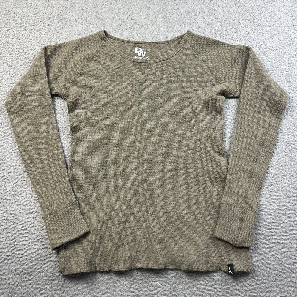 Duckworth Tee Top Womens L Wool Waffle Thermal Polaris Crew Outdoor Hike Camp